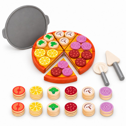 30pcs wooden pizza - wooden,