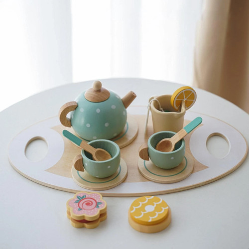 14x pcs wooden tea - pcs, set