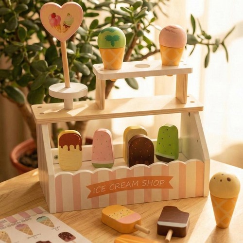 Wooden ice cream shop - cream,