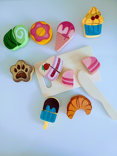 Wooden kitchen play - play, food