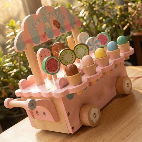 Wooden ice cream cart - cart, play