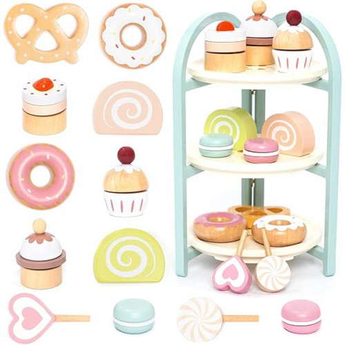 Wooden cake stand playset - cake, for