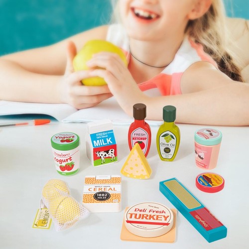 Wooden play food set pretend - food,