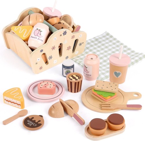 Wooden play food set - play, for