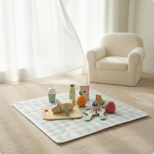 Wooden play food set - set, realistic