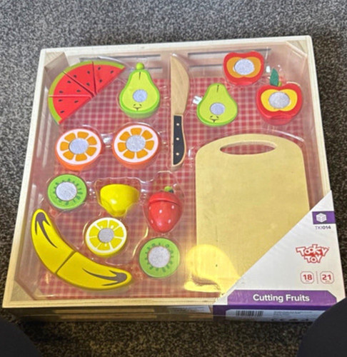 Tooky toy wooden cutting - toy, fruit
