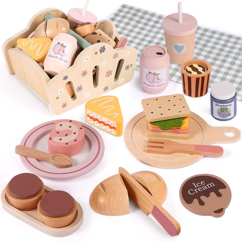 Fiioeoy wooden play food - wooden,