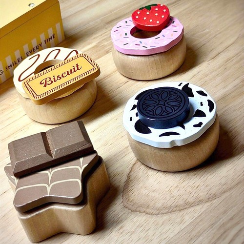 Wooden play food set with - play,