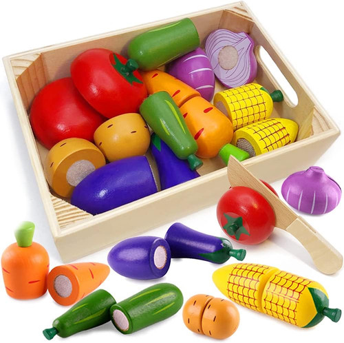 Wooden play food for kids - play,