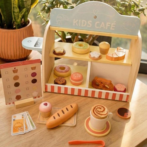Wooden kids café play - café, food