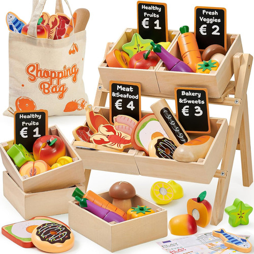 Wooden play food - food, sets