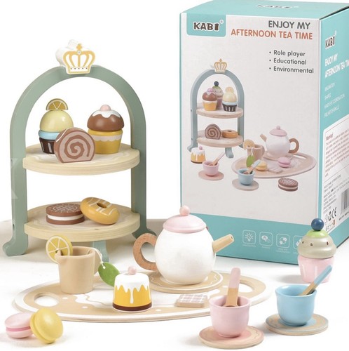 Wooden tea party set for - tea,
