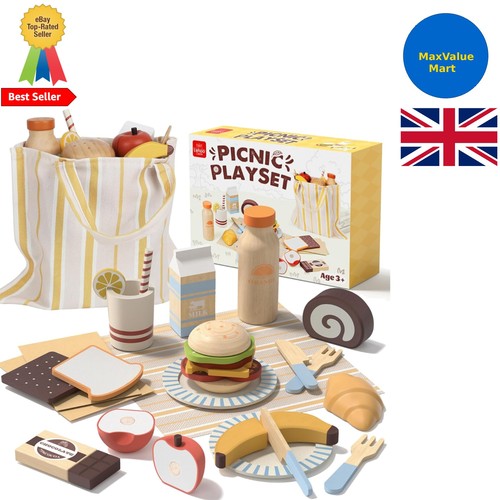 Realistic wooden play food - wooden,