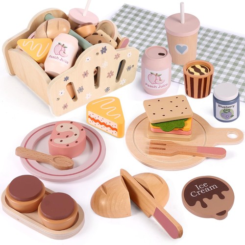 Fiioeoy wooden play food - wooden, for
