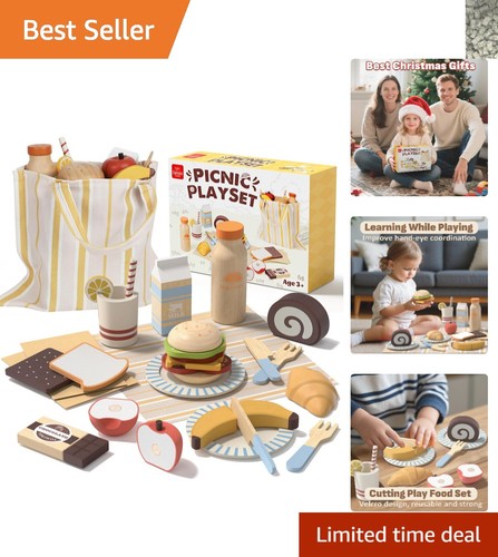 Realistic wooden play - play, set