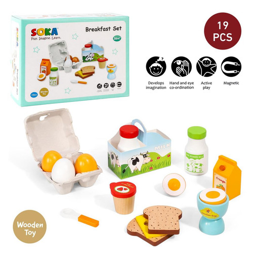 Soka wooden breakfast playset - wooden,
