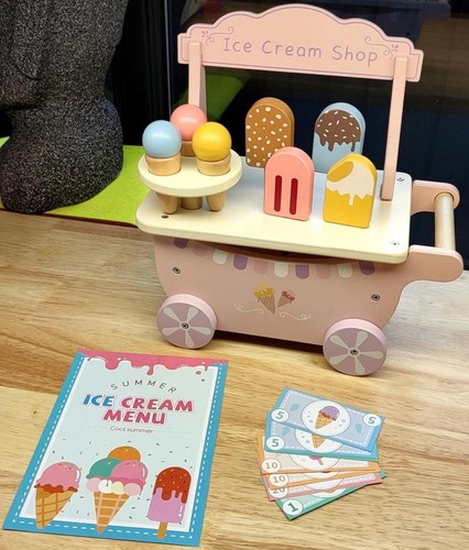 Wooden ice cream truck cart - truck,