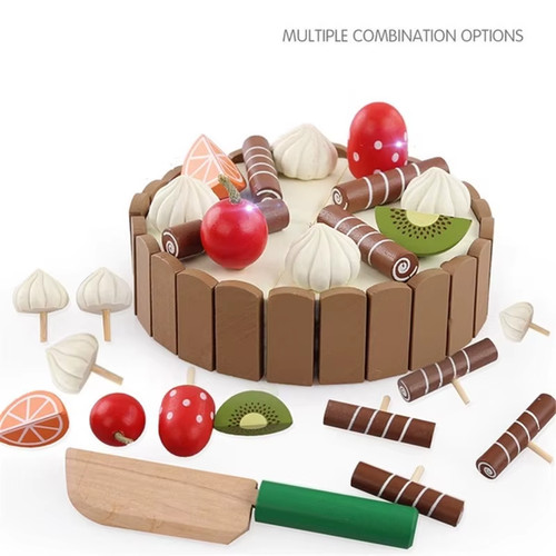 Wooden pretend play food set - wooden,