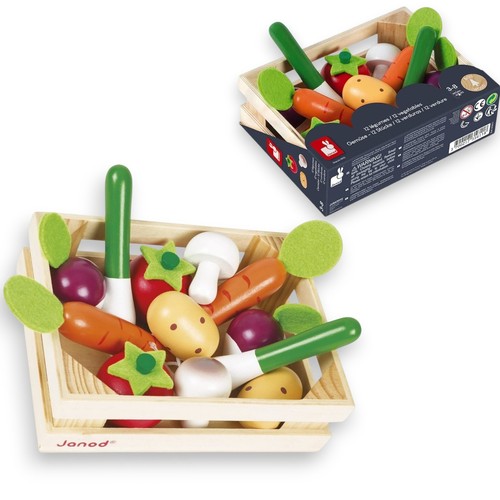 Janod wooden vegetable - wooden, crate