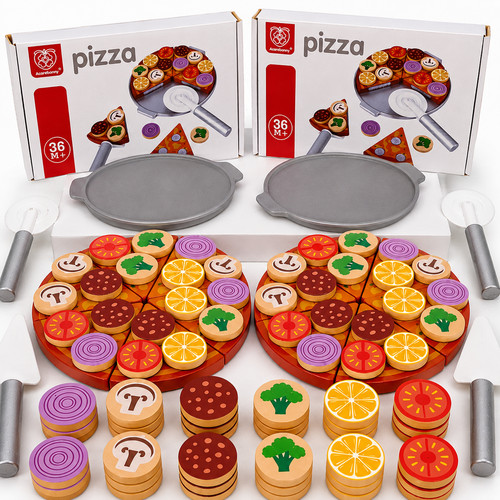 60pcs wooden pizza - 60pcs,